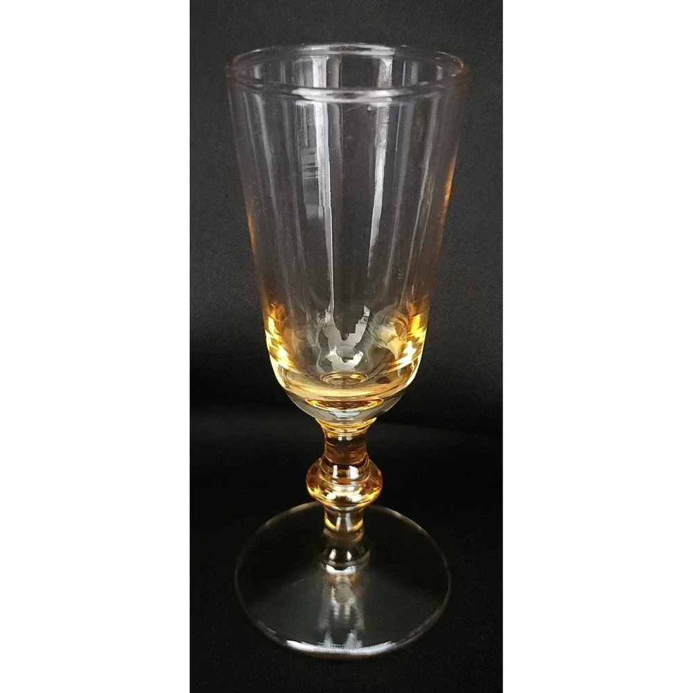 Sherry Cordial Glasses Set Gold Yellow Set Of Five